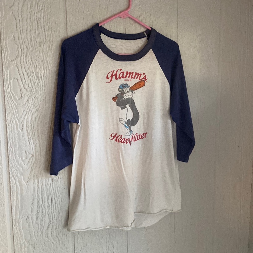 Hamms Beer vintage baseball T shirt Large